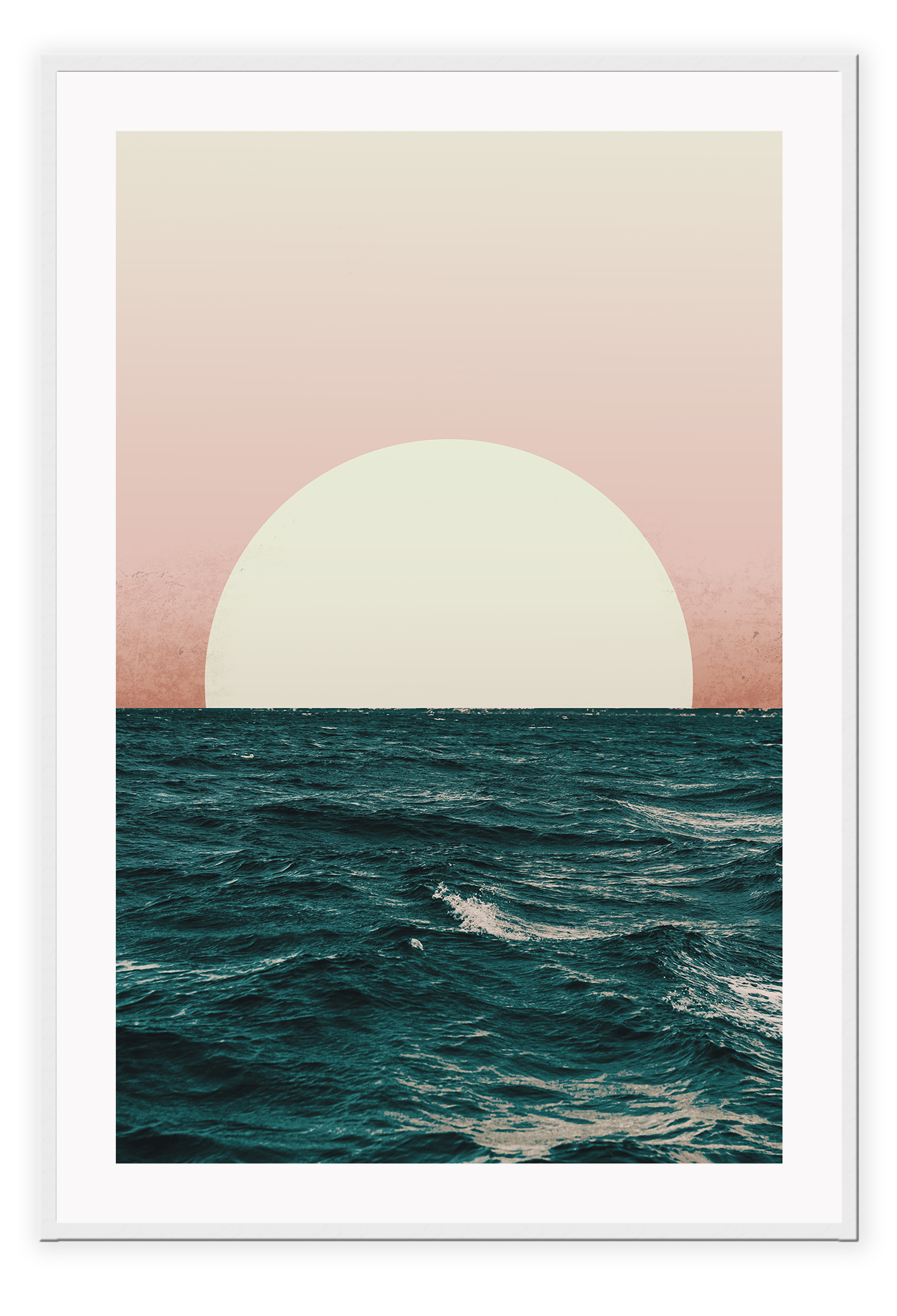 Sunset print water pink blue yellow waves gradient ripple